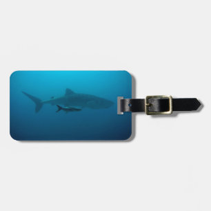 Etiqueta De Bagagem Shark Fish Ocean Water Tropical Beach Peace Love