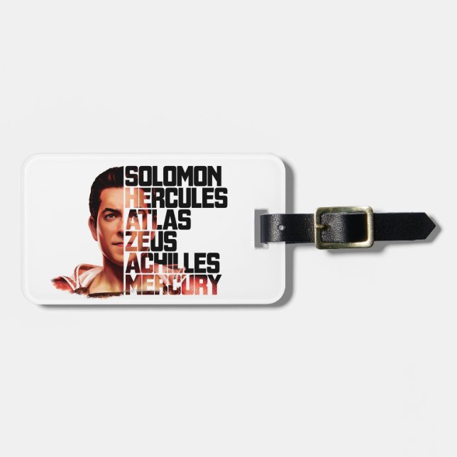 Etiqueta De Bagagem SHAZAM! | Shazam Closeup Acronym Graphic (Frente Horizontal)