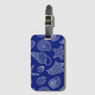 Etiqueta De Bagagem Shell azul brilhante modela