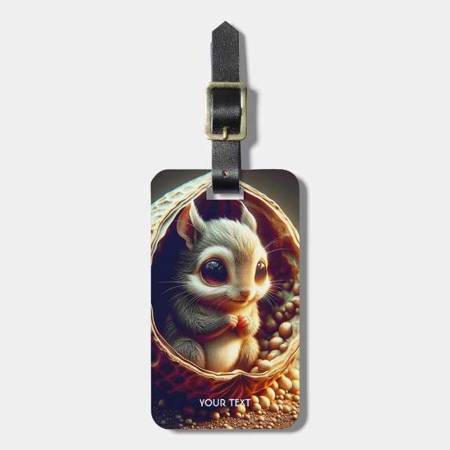 Etiqueta De Bagagem Shell de Dentro do Esquilo Fantasy (Frente Vertical)