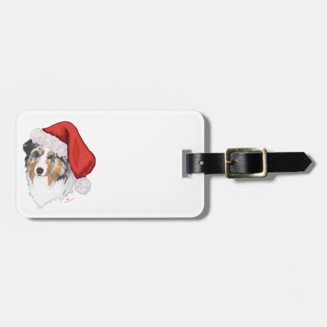 Etiqueta De Bagagem Shepherd Christmas australiano (Frente Horizontal)