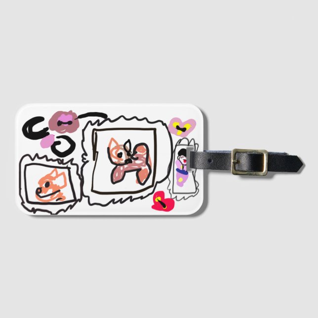 Etiqueta De Bagagem Shiba Inu hearts (Frente Horizontal)