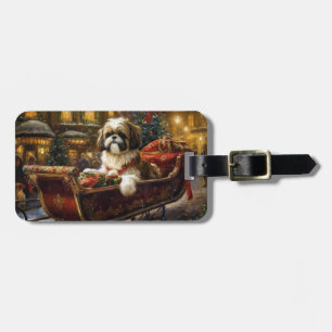 Etiqueta De Bagagem Shih Tzu Christmas Fesason Season