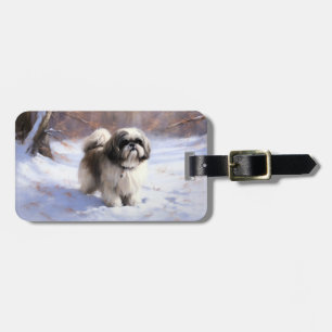 Etiqueta De Bagagem Shih Tzu Deixe-O Neve Natal