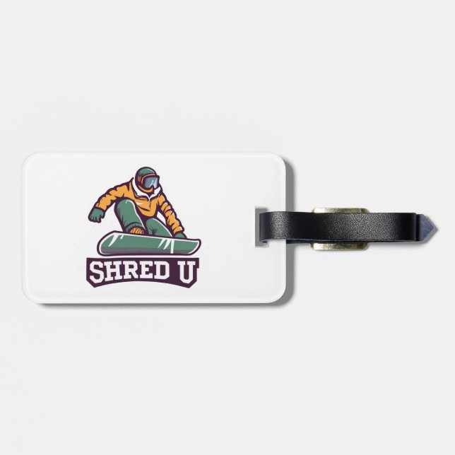 Etiqueta De Bagagem Shred University Snowboard (Traseira Horizontal)