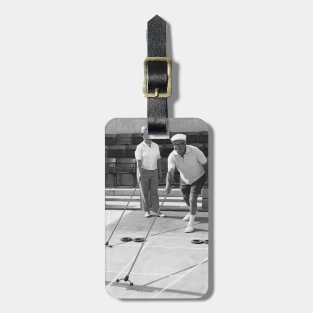 Etiqueta De Bagagem Shuffleboard (Frente Vertical)