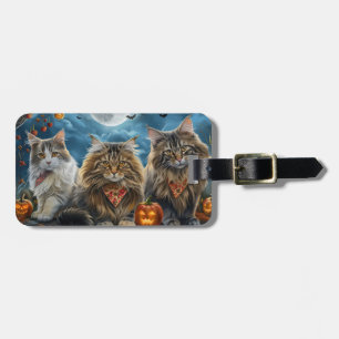 Etiqueta De Bagagem Siberian Cat Halloween Spooky