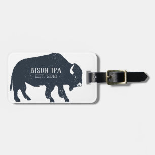 Etiqueta De Bagagem Silhouette Bison Personalizável
