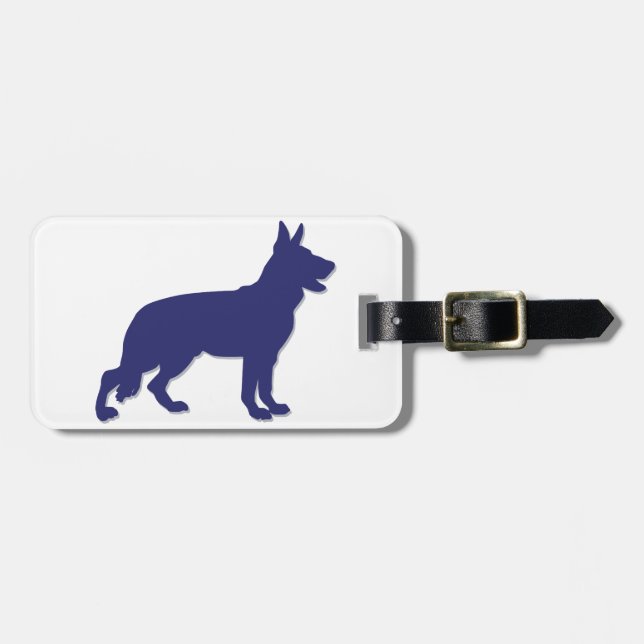 Etiqueta De Bagagem Silhouette german shepherd (Frente Horizontal)