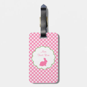 Etiqueta De Bagagem Silhueta cor-de-rosa do coelho