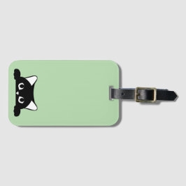 Etiqueta De Bagagem Silhueta de Gato Engraçado