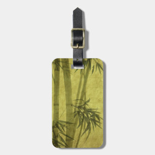 Etiqueta De Bagagem Silhueta dos ramos de um bambu no papel