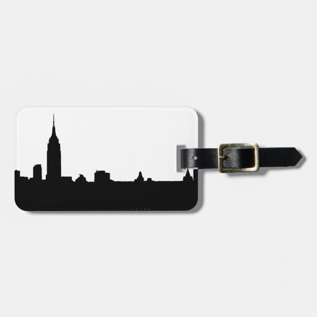 Etiqueta De Bagagem Silhuette Black & White New York (Frente Horizontal)
