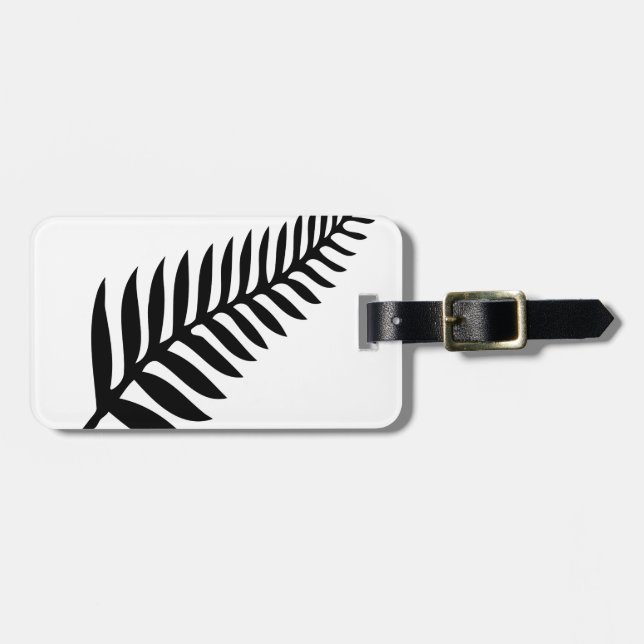 Etiqueta De Bagagem Silver Fern da Nova Zelândia (Frente Horizontal)