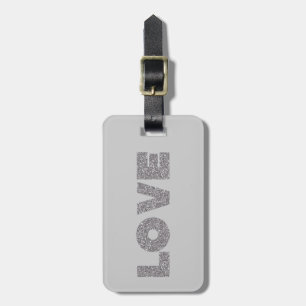 Etiqueta De Bagagem Silver Glitter Love