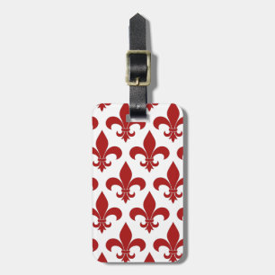 Etiqueta De Bagagem Simbólico vermelho francês da flor de lis