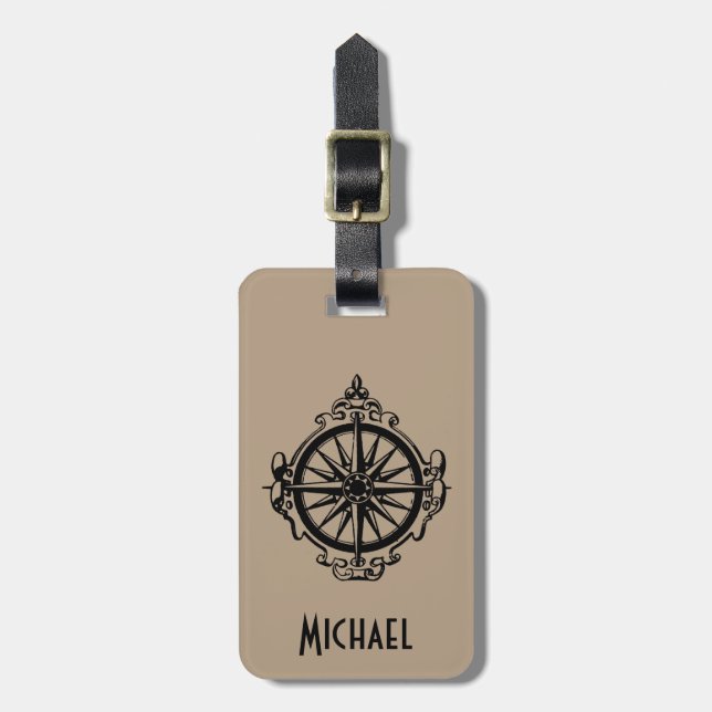 Etiqueta De Bagagem Símbolo: Compasso (Frente Vertical)