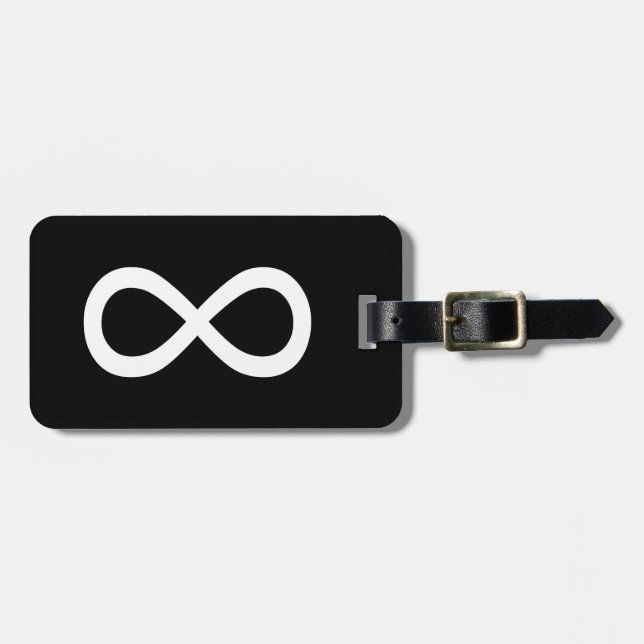 Etiqueta De Bagagem Símbolo de Infinito Branco (Frente Horizontal)