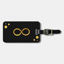 Etiqueta De Bagagem Símbolo de Infinito Dourado & Confetes Dourados em