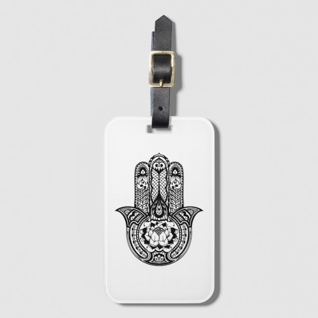 Etiqueta De Bagagem Símbolo inspirado de Hamsa (Frente Vertical)