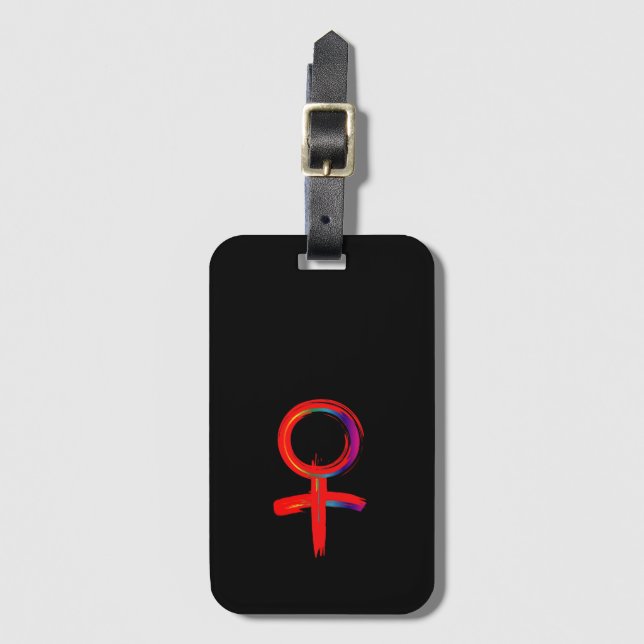 Etiqueta De Bagagem Símbolo Universal da Mulher (Frente Vertical)