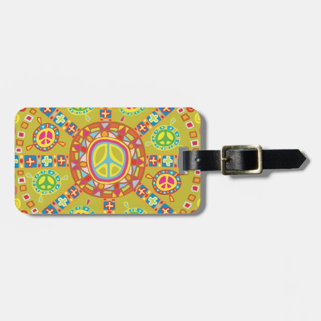Etiqueta De Bagagem Símbolos da Paz (Frente Horizontal)