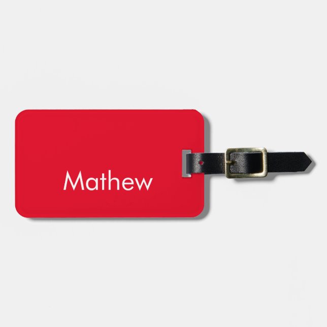 Etiqueta De Bagagem simple initial letter monogram add your name lett  (Frente Horizontal)