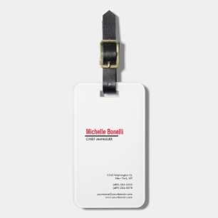 Etiqueta De Bagagem Simples e Mínima Planilha Branca Profissional