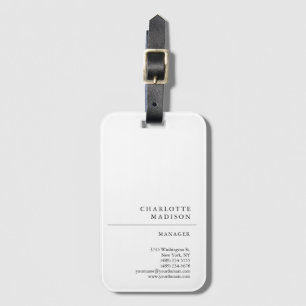 Etiqueta De Bagagem Simples e Moderno Plano Mínimo de Tendência Branca