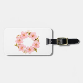 Etiqueta De Bagagem Simples Floral Rosa