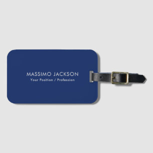 Etiqueta De Bagagem Simples Minimalista Elegante Moderno Azul