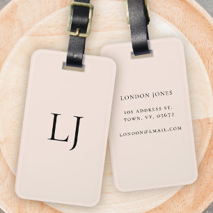Etiqueta De Bagagem Simples, Personalizado, Cor-de-Rosa, Blush Moderno