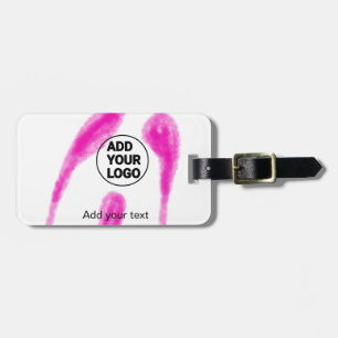 Etiqueta De Bagagem Simples texto de logo abstrato em aquarela rosa