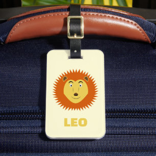 Etiqueta De Bagagem Sinal de Leão Personalizado de Aniversário do Leão