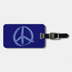 Etiqueta De Bagagem Sinal de Paz Azul