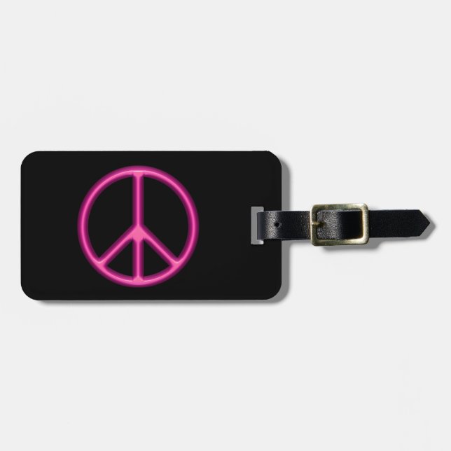 Etiqueta De Bagagem Sinal de Paz Rosa (Frente Horizontal)
