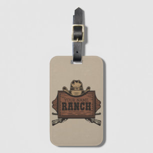 Etiqueta De Bagagem Sinal de Ranhura Ocidental do Cowboy Guns Western