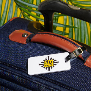 Etiqueta De Bagagem Sinal de Tráfego de Intermitência Sunburst Limite 