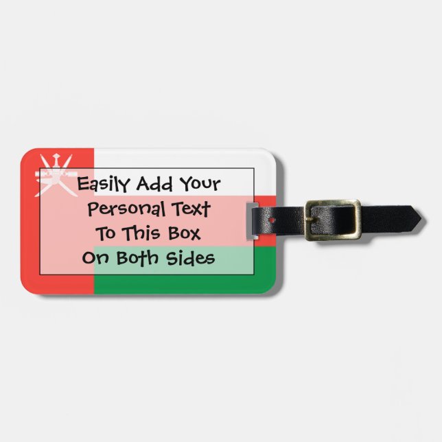 Etiqueta De Bagagem Sinalizador de Oman Easy ID Pessoal (Frente Horizontal)