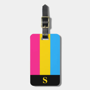 Etiqueta De Bagagem Sinalizador do Orgulho Pansexual Monograma