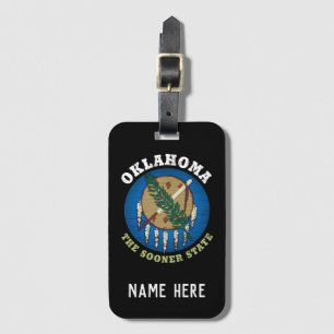 ETIQUETA DE BAGAGEM SINALIZADOR ESTADUAL OKLAHOMA SOONER