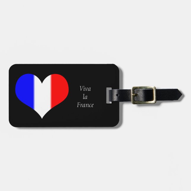 Etiqueta De Bagagem Sinalizador francês Heart (Frente Horizontal)