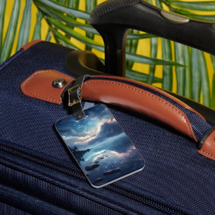 Etiqueta De Bagagem Sinfonia Celestial Espelho do Lago Estrelado de Cr