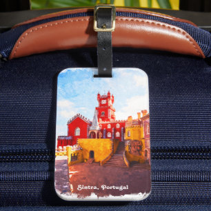 Etiqueta De Bagagem Sintra Portugal City Watercolor