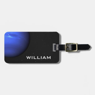 Etiqueta De Bagagem Sistema Solar Planeta Netuno Espaço Negro com Est