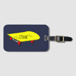Etiqueta De Bagagem skate amarelo legal