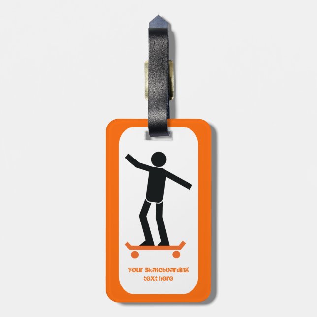 Etiqueta De Bagagem Skateboarder no skate personalizado (Traseira Vertical)