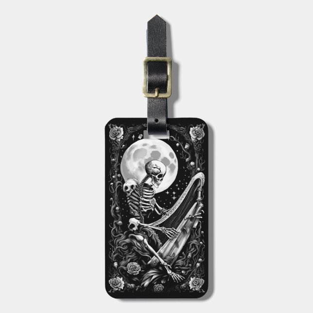 Etiqueta De Bagagem Skeleton e Harp III (Frente Vertical)