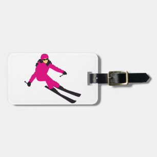 Etiqueta De Bagagem skiing woman