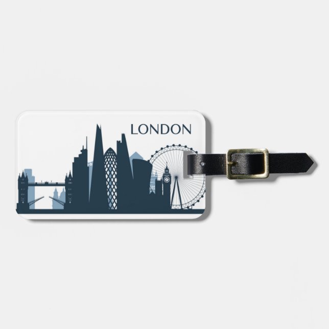 Etiqueta De Bagagem Skyline da cidade de Londres (Frente Horizontal)